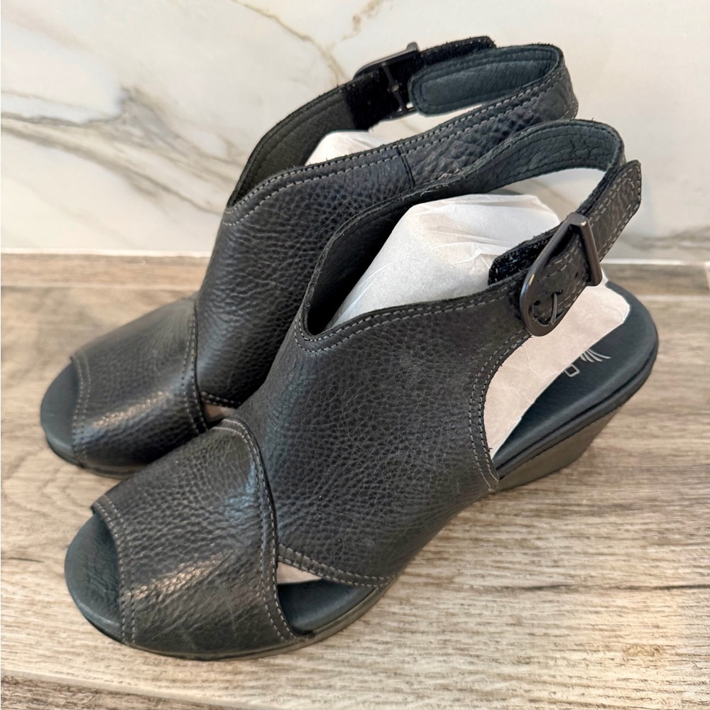 Women's DANSKO Black Vanda Leather Sandals
